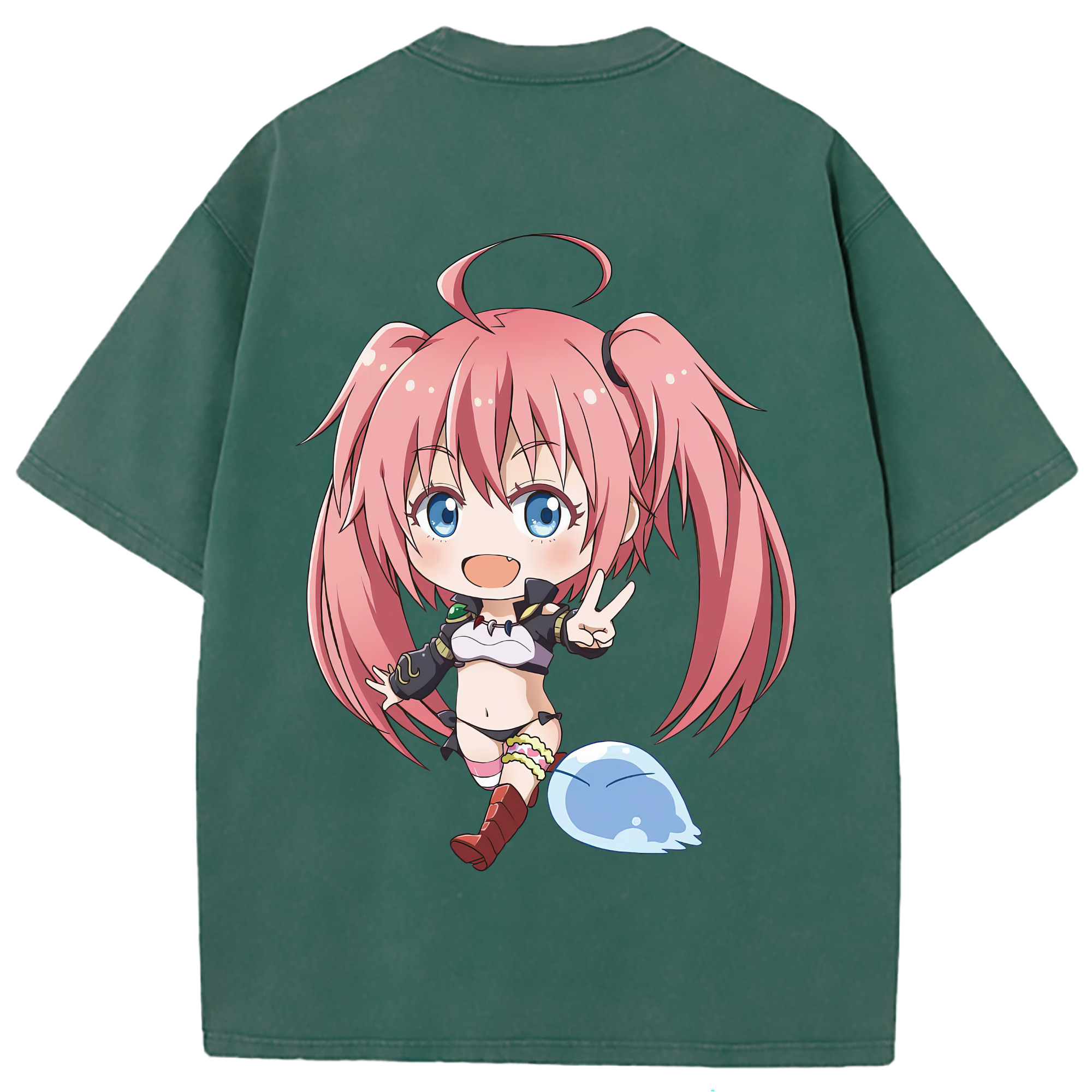 （画像用） 転スラ Regarding Reincarnated to Slime 綿100% ヴィンテージ風 半袖Tシャツ（背面プリント）